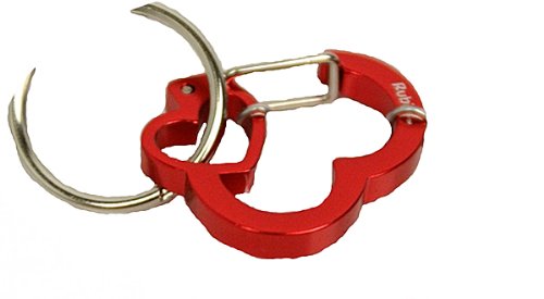 Rubit! Heart Shaped Dog Tag Clip - Red, Medium 1.07" diameter