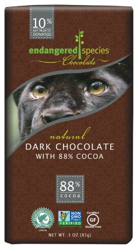 Endangered Species Chocolate Extreme Dark 88% Black Panther 3.0 OZ