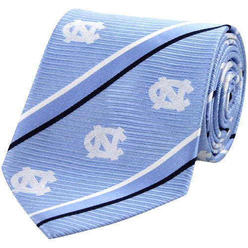 North Carolina Tar Heels Tie Cambridge Stripe Woven Silk