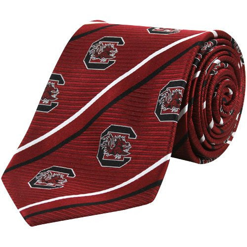 South Carolina Gamecocks Tie Cambridge Stripe Woven Silk