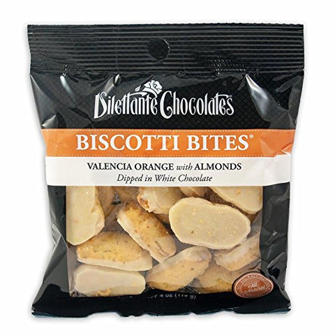 Biscotti Bites Valencia Orange (Dipped in White Chocolate) 4 oz.