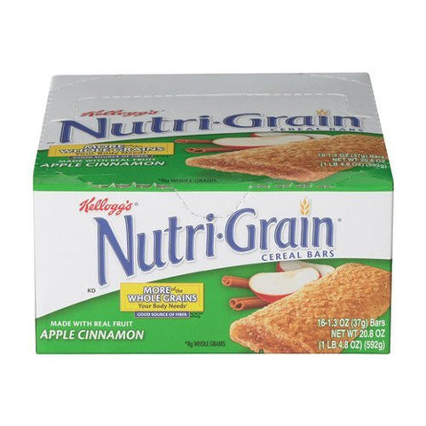 Kellogg's Nutri-Grain Cereal Bar, Apple-Cinnamon Flavor, 16/BX