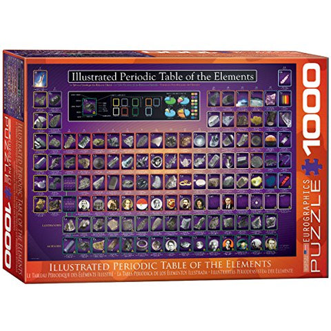 Illustrated Periodic Table of the Elements 1000 pc 10x14 inches Box, Puzzle