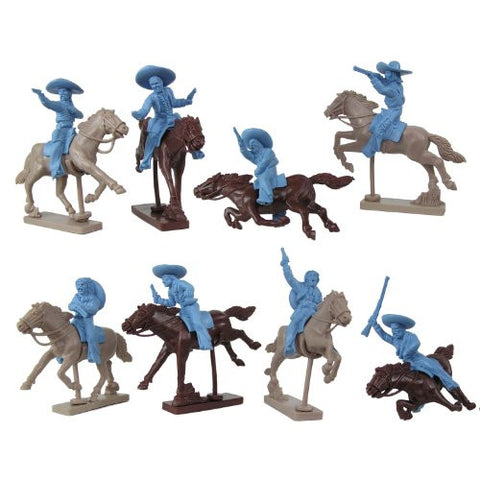 MOUNTED MEXICAN LANCERS (Lt. Blue) 8 in 8 (swap arms)