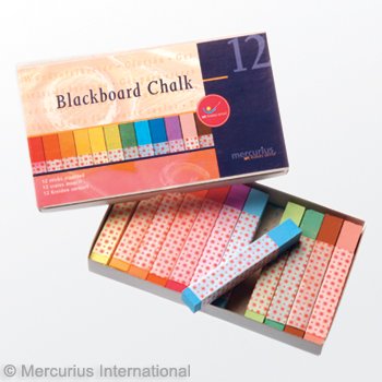 Mercurius Blackboard Pastel Chalk - 12 Assorted Colors