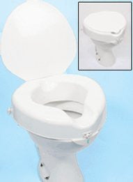 Ableware Hinged Elevated Toilet Seat, Elongated