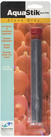 Two Little Fishies Aquastik Aquarium Epoxy Putty, Stone Grey, 4 oz