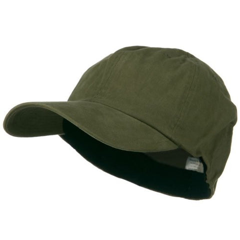 e4Hats, Light Brushed Twill Washed Flexible Big Size Cap - Olive (2XL-3XL)