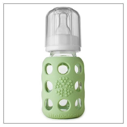 4 oz Glass Baby Bottle - Spring Green