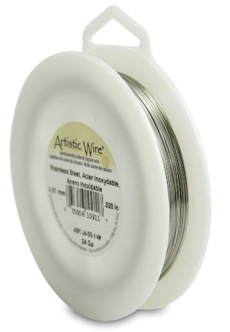 Artistic Wire, 24 Gauge (.51 mm), Stainless Steel, 1/4 lb (.11 kg)
