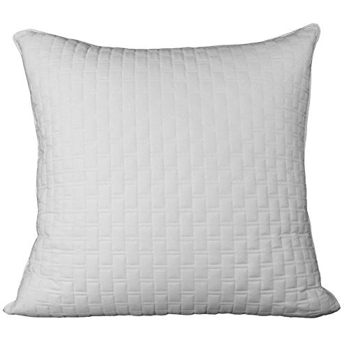 Rayon from Bamboo Quilted Euro Sham in White