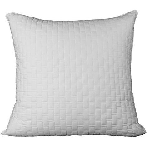 Rayon from Bamboo Quilted Euro Sham in White