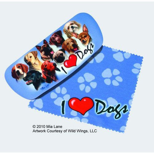I Love Dogs Eyeglass Case