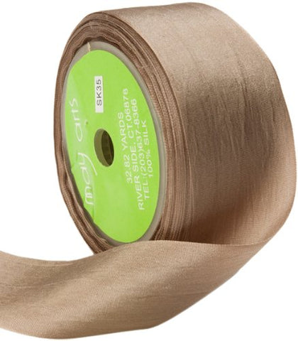 1.25 Inch Silk Ribbon - Taupe