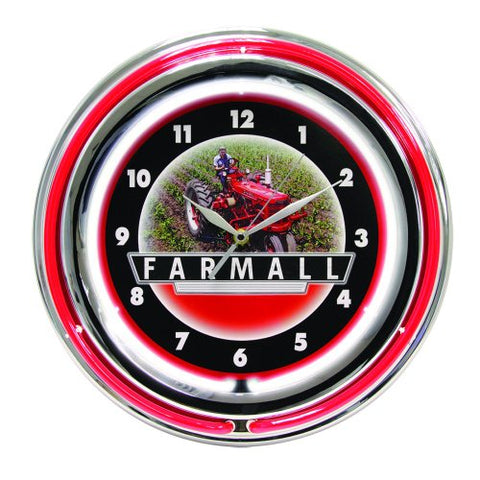 FA Double Neon Wall Clock/15" Rd/Req. 1-AA Battery   /       w/On & Off switch for Neon/new IV Adaptor