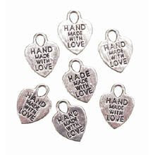 Charm - "Handmade with Love" - Nickel