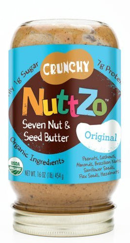 Nuttzo Nut Butters with Omega 3 Original, Crunchy At least 95% Organic 16 oz