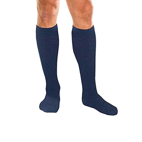 Core-Spun Support Socks for Men and Women, 10-15mmHg, Navy, XLarge