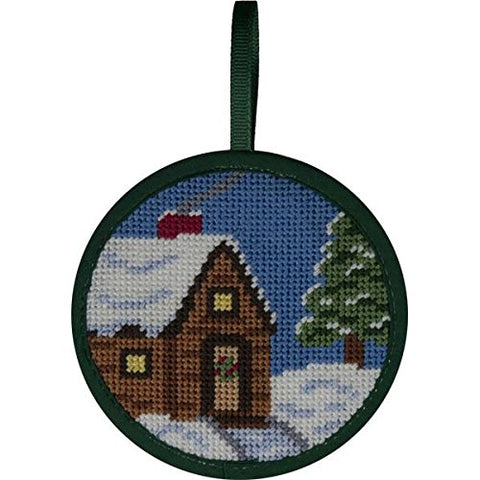 Cabin in the Snow Stitch-Ups Christmas Ornaments  (4" Round)
