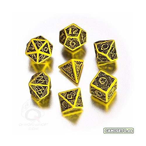 Celtic 3D - Revised Yellow & black Dice Set (7)
