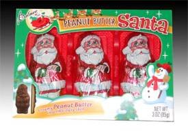 Candy Peanut Butter Santa 3pk 3oz Foilwrap/boxed In 18ct Pdq