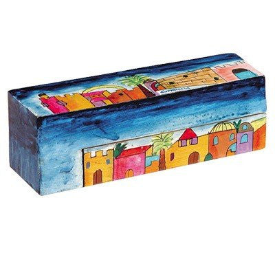 Travel Hanukkah Menorah - Jerusalem, 9.3x1.6x1.6 inch