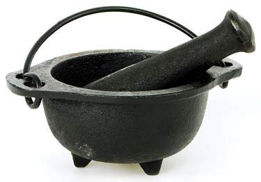 Cast Iron Cauldron Mortar And Pestle Set 2 3/4" X 1 3/4"