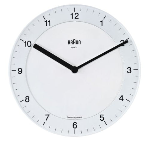 Braun Classic Analog Quartz Wall Clock, White