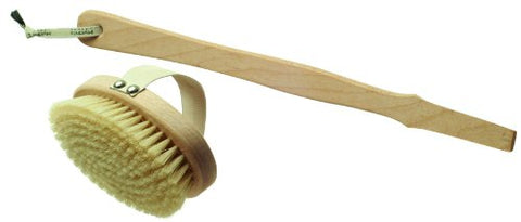 Body Brush with Natural Bristle - Long Detachable Handle