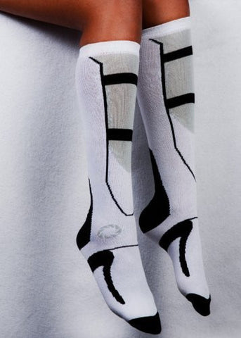 Portal 2 Long Fall Socks - Black/White