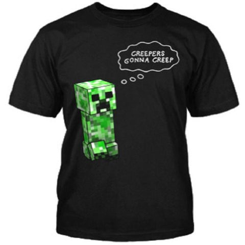 Minecraft Creepers Gonna Creep Youth Tee - Black, Small