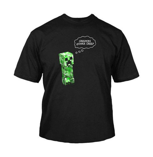 Minecraft Creepers Gonna Creep Youth Tee - Black, Medium
