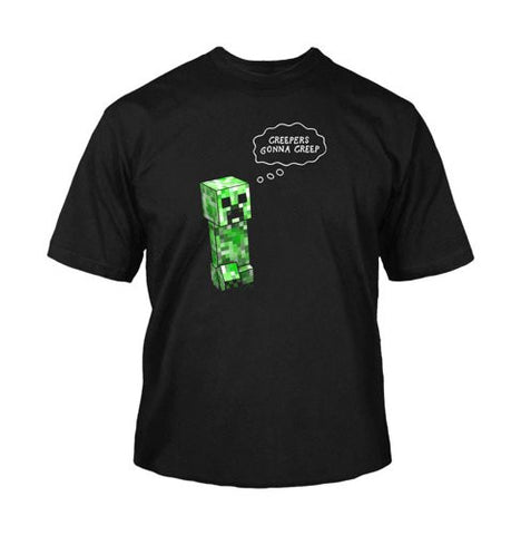 Minecraft Creepers Gonna Creep Youth Tee - Black, Medium