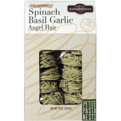 Spinach Basil Garlic Angel Hair Pasta Nest, 12oz