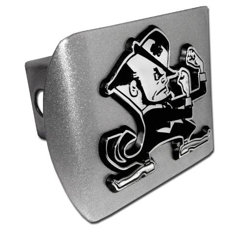 Notre Dame (Leprechaun) Brushed Chrome Hitch Cover