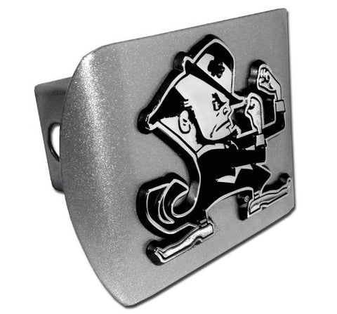 Notre Dame (Leprechaun) Brushed Chrome Hitch Cover