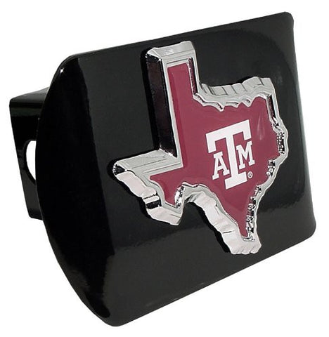 Texas A&M (TX shape with color) Black Hitch Cover