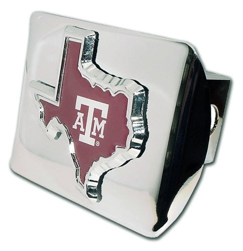 Texas A&M (TX shape with color) Shiny Chrome Hitch Cover