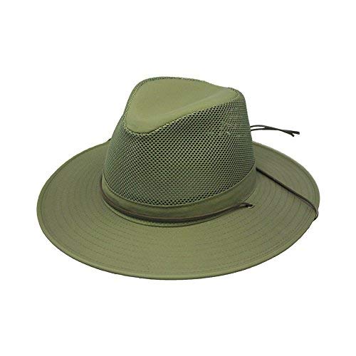 Aussie Breezer: SPF 50+ Fabric, 3 in Brim, Firm Mesh - Green, X-Large