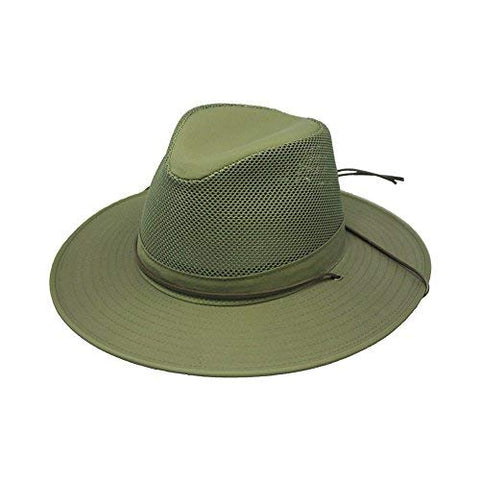 Aussie Breezer: SPF 50+ Fabric, 3 in Brim, Firm Mesh - Green, X-Large