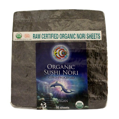 Nori Seaweed - Raw, Organic, Kosher - 50 Sheet Pack