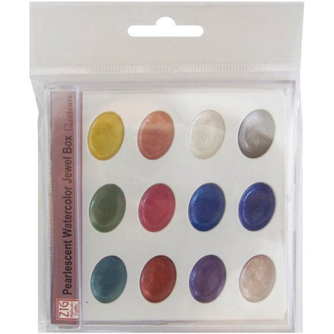 Zig Watercolor System Pearlescent Watercolor Jewel Box 12 colors Palette