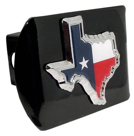 Texas Flag (TX Shape with color) Black Hitch Cover