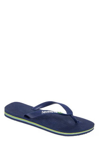 Brasil Logo Flip Flop, Navy Blue Size 43-44