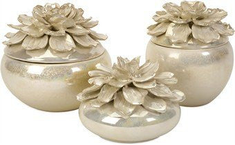 Blair Hand-Sculpted Floral Boxes - Set of 3