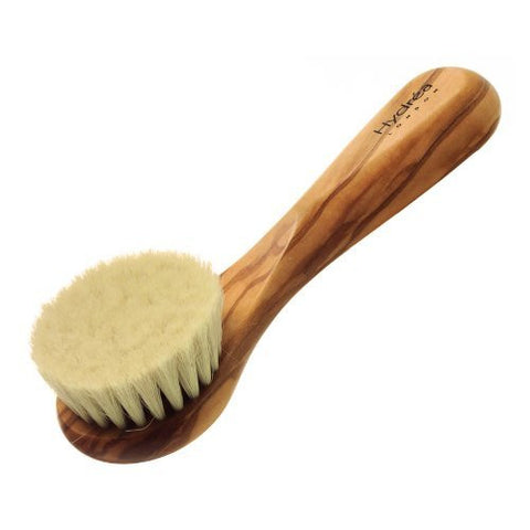 Olive Wood Facial Brush with Soft Goats Hair Bristles (Super Soft Strength)