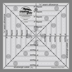 Creative Grids 6-1/2in Square It Up or Fussy Cut Square Quilt Ruler