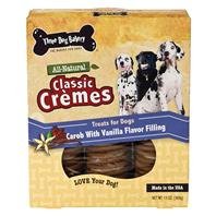 Three Dog Bakery Classic Cremes Carob Cookies, Vanilla 13 oz