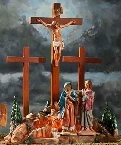 4PC ST13"LED CRUCIFIXION SCENE 5" LIFE OF CHRIST FONTANINI