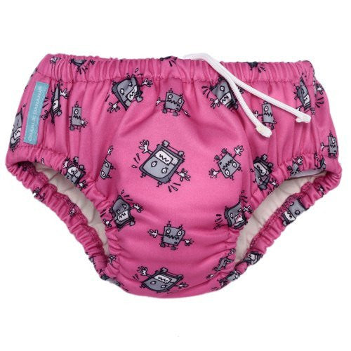 Charlie Banana Swim Diaper (Small 11-18 lbs, Girl Robot)